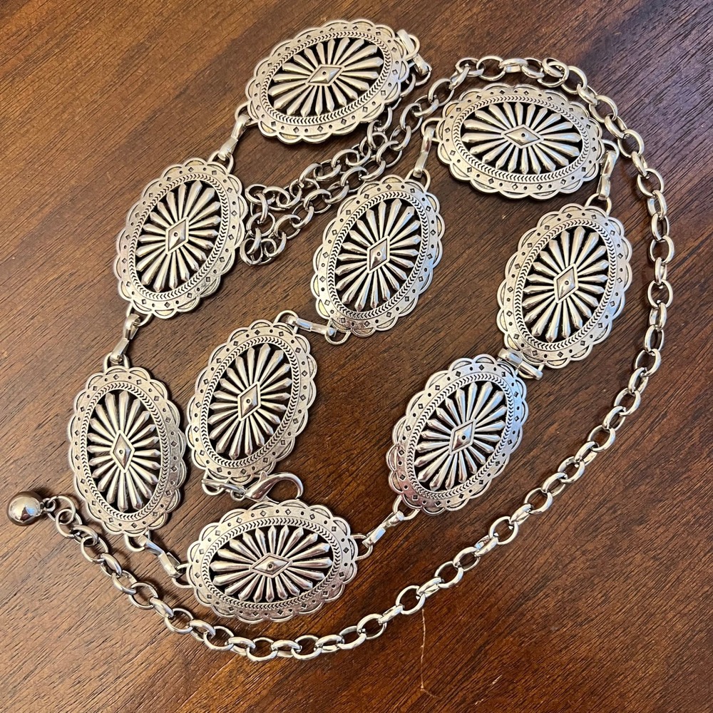 Metal Chain Belt Whimsigoth Charms Witchy Festival Indie Boho Silver Western